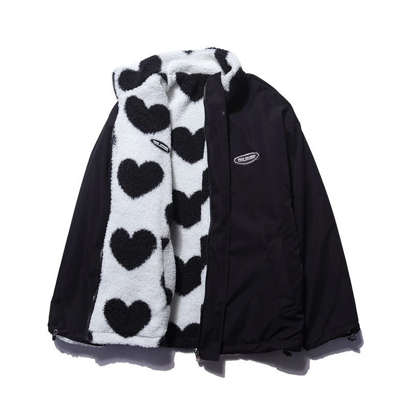 Lightweight Heart Pattern Coat Women