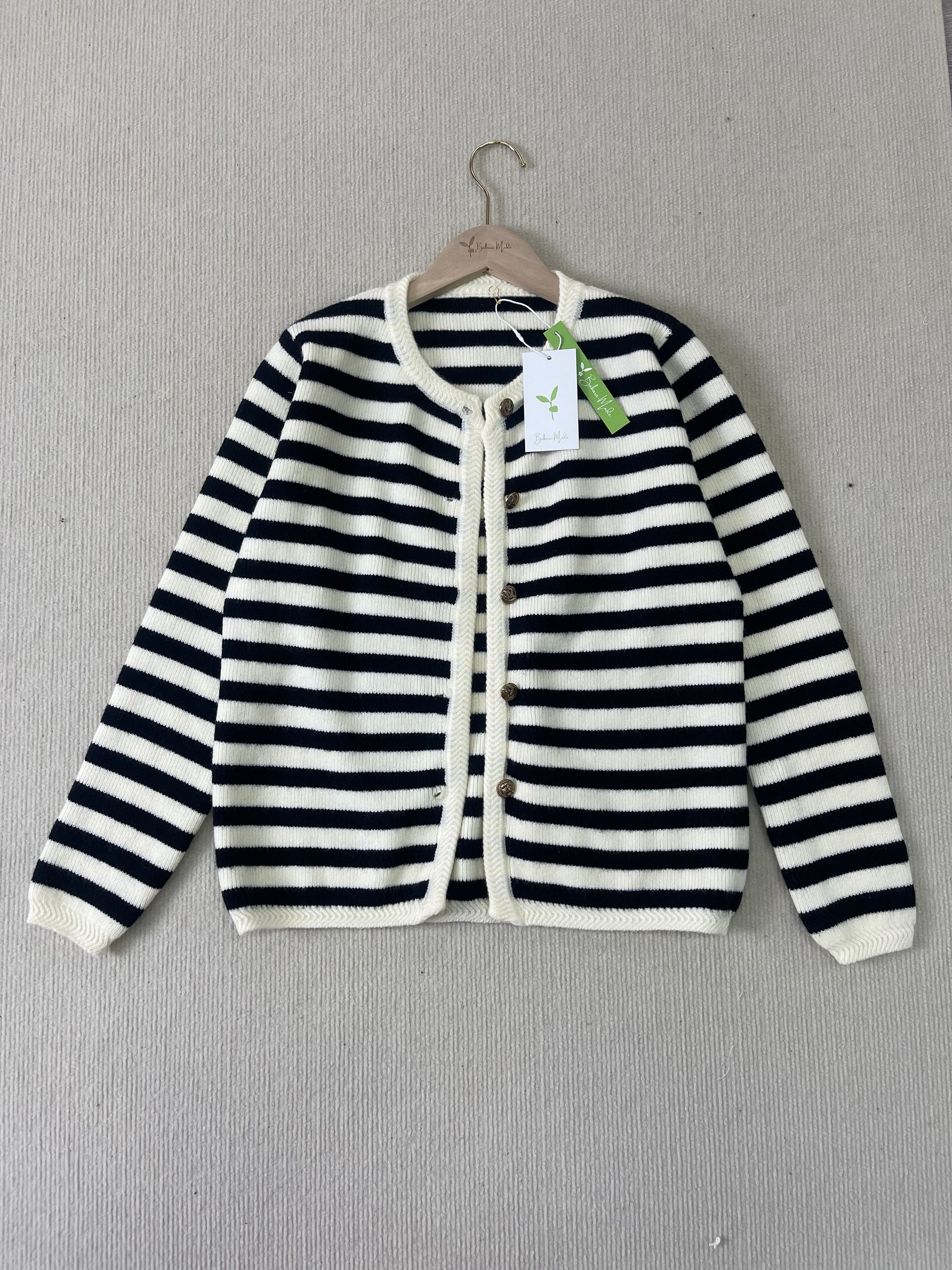 Timeless Striped Sweater Cardigan