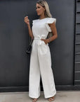 Women's Jumpsuit with Ruffled Sleeves
