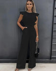 Women's Jumpsuit with Ruffled Sleeves