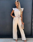 Women's Jumpsuit with Ruffled Sleeves