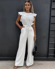 Women's Jumpsuit with Ruffled Sleeves