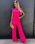 Women's Jumpsuit with Ruffled Sleeves