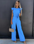 Women's Jumpsuit with Ruffled Sleeves