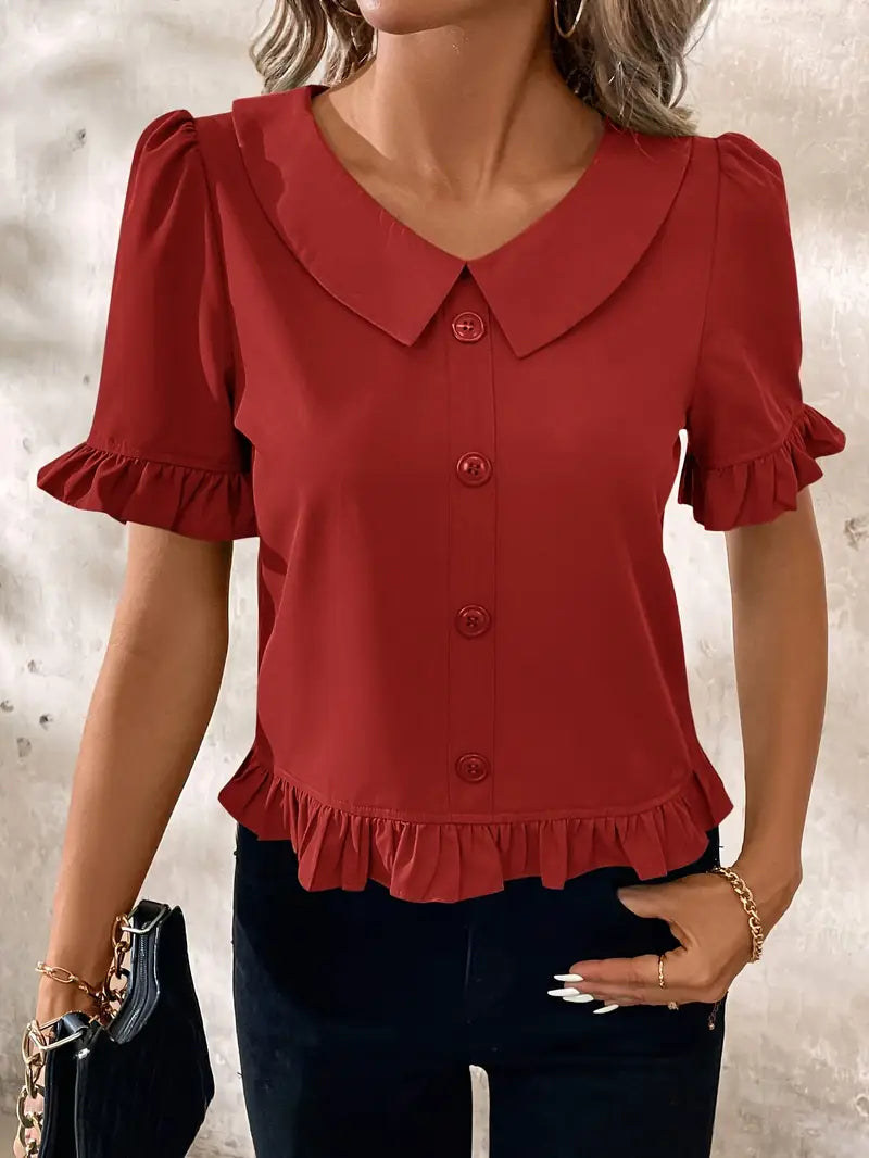 Elegant Short Sleeve Blouse