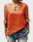 Blouse with Deep Neckline – Soft-Touch Statement Piece for Elegant Evenings or Weekend Styling