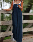 Casual Wide Leg Overalls With Pockets