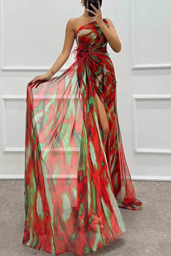 Chic Vibrant Patterned Maxi Dress