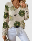 Elegant Floral Lightweight Sweater