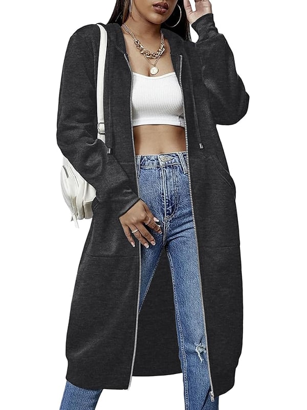 Long Sleeve Hoodie With Zip Up