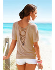 Loose Fit Hollow Floral Summer Shirt