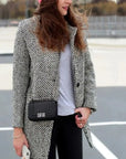 Full-Length Wool Coat with Lapels