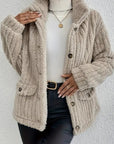 Double-Sided Velvet Button Cardigan