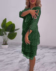 Polka Dot Print Layered Dress