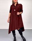 Solid color irregular casual dress
