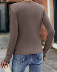 Deep V-Neck Long Sleeve T-Shirt for Women