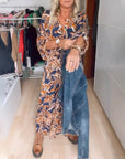 Flowy Printed C with V-Neckline