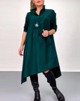 Solid color irregular casual dress