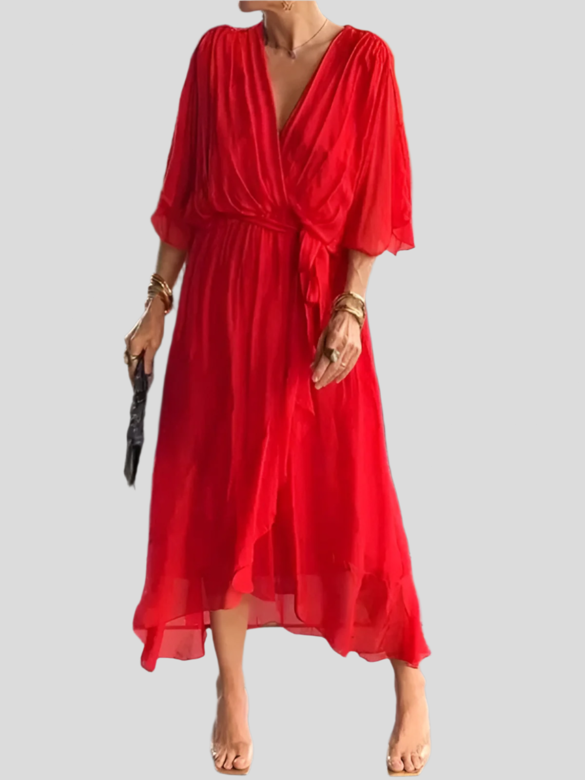 Gentle Tiered Ruffle Midi Dress