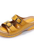 Comfort Fit Leather Sandals with Orthopedic Cushioning