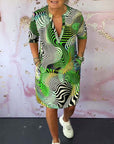 Vibrant V-Neck Flare Dress