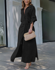 Deep V-Neck Flowy Maxi Dress