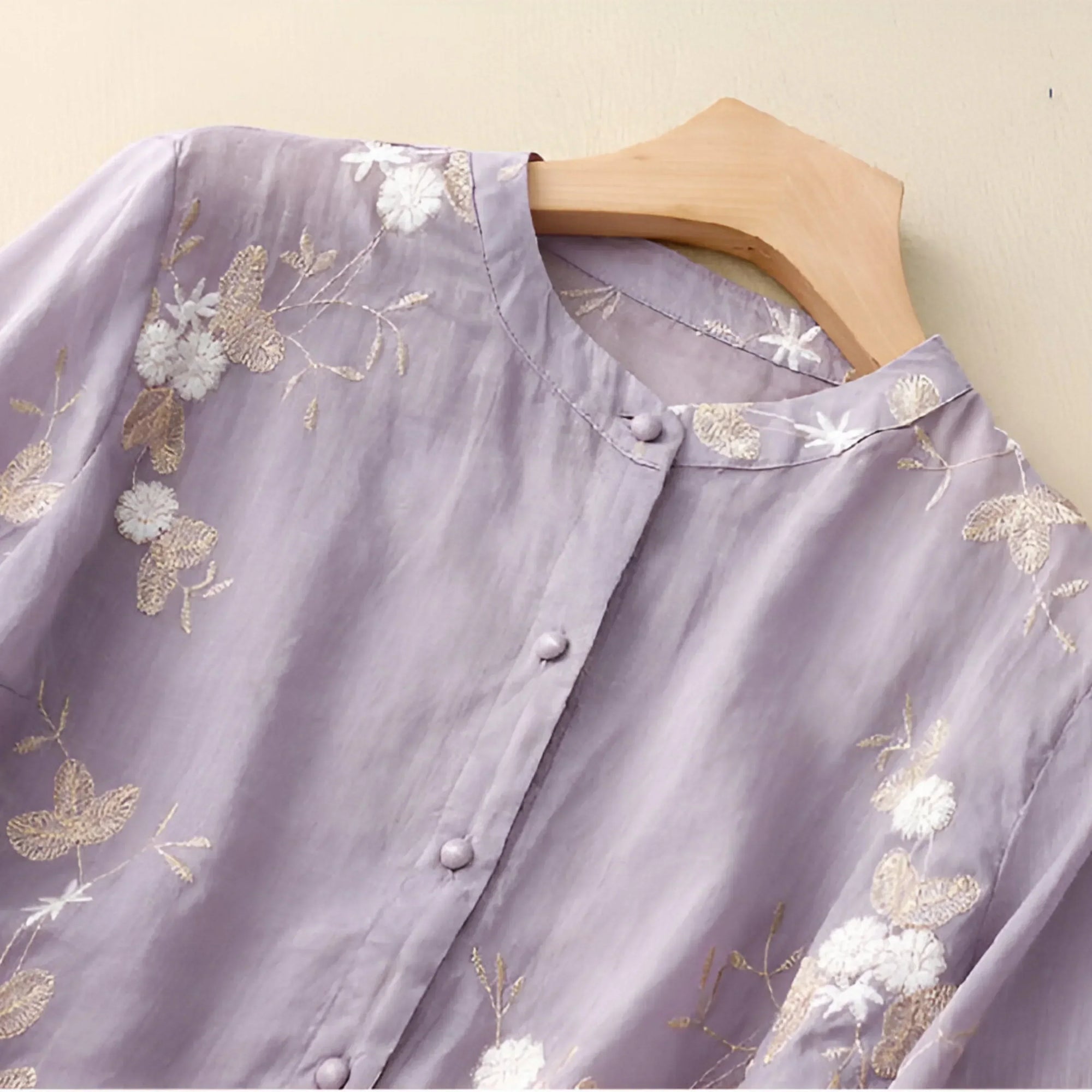 Classic Cotton Top with Intricate Embroidery