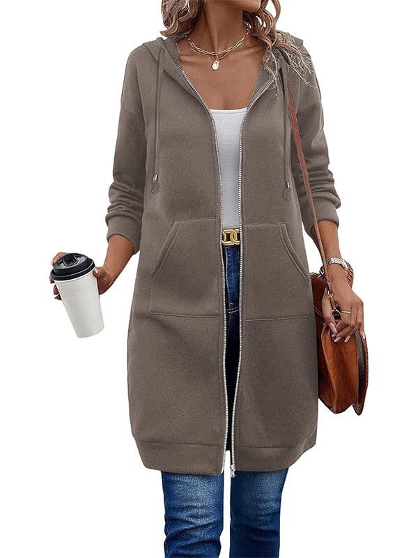 Long Sleeve Hoodie With Zip Up