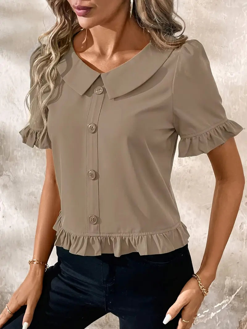 Elegant Short Sleeve Blouse