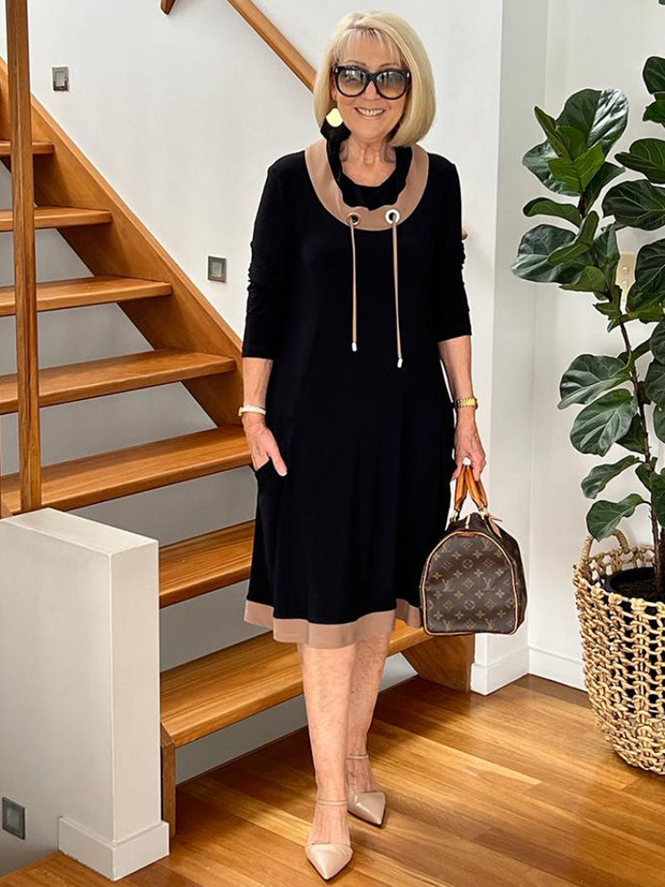 Side Pockets Mid-length Dress
