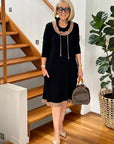 Side Pockets Mid-length Dress