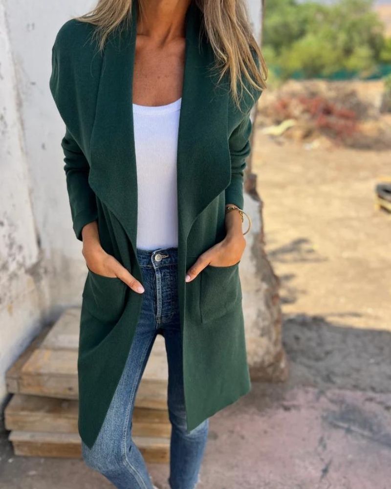 Casual Open Lapel Knit Jacket