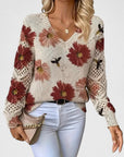 Elegant Floral Lightweight Sweater