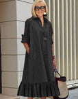 Black Loose Long Sleeve Dress