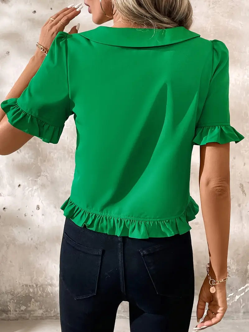 Elegant Short Sleeve Blouse