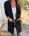 Casual Open Lapel Knit Jacket