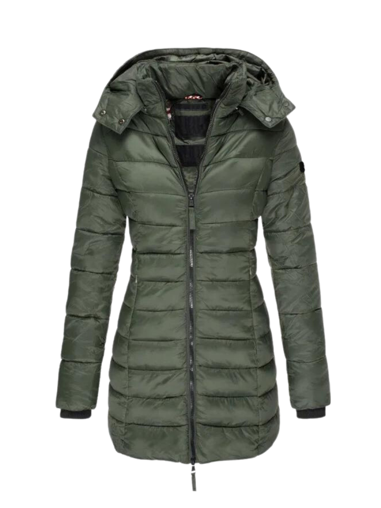 Warm Quilted Long Down Coat