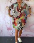 Vibrant V-Neck Flare Dress