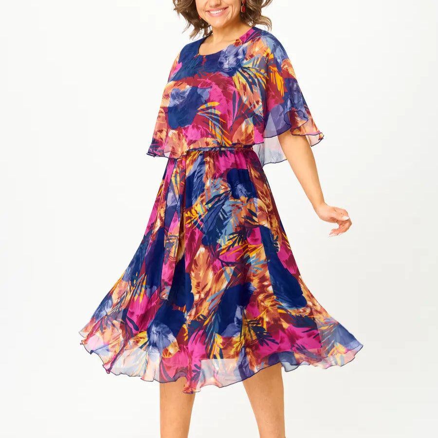 Comfortable Pluse Size Chiffon Dress