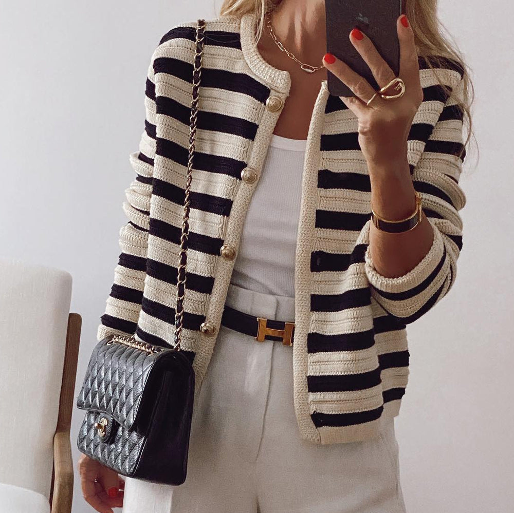 Timeless Striped Sweater Cardigan