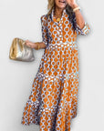 Midi Dress with Chain Pattern