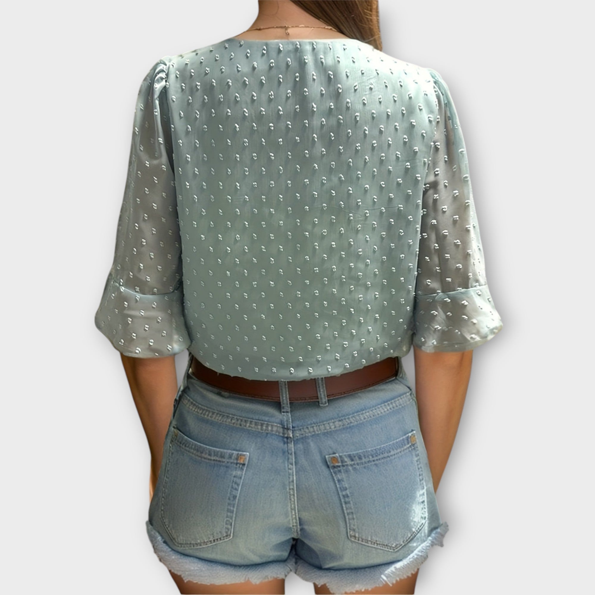 Blouse with Deep Neckline – Soft-Touch Statement Piece for Elegant Evenings or Weekend Styling