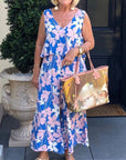 Printed V-Neck Sleeveless Two-Piece Set