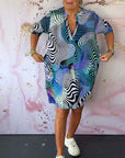 Vibrant V-Neck Flare Dress