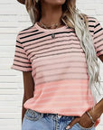 Striped Round Neck T-Shirt