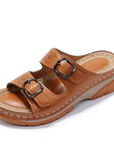 Comfort Fit Leather Sandals with Orthopedic Cushioning
