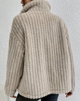 Double-Sided Velvet Button Cardigan