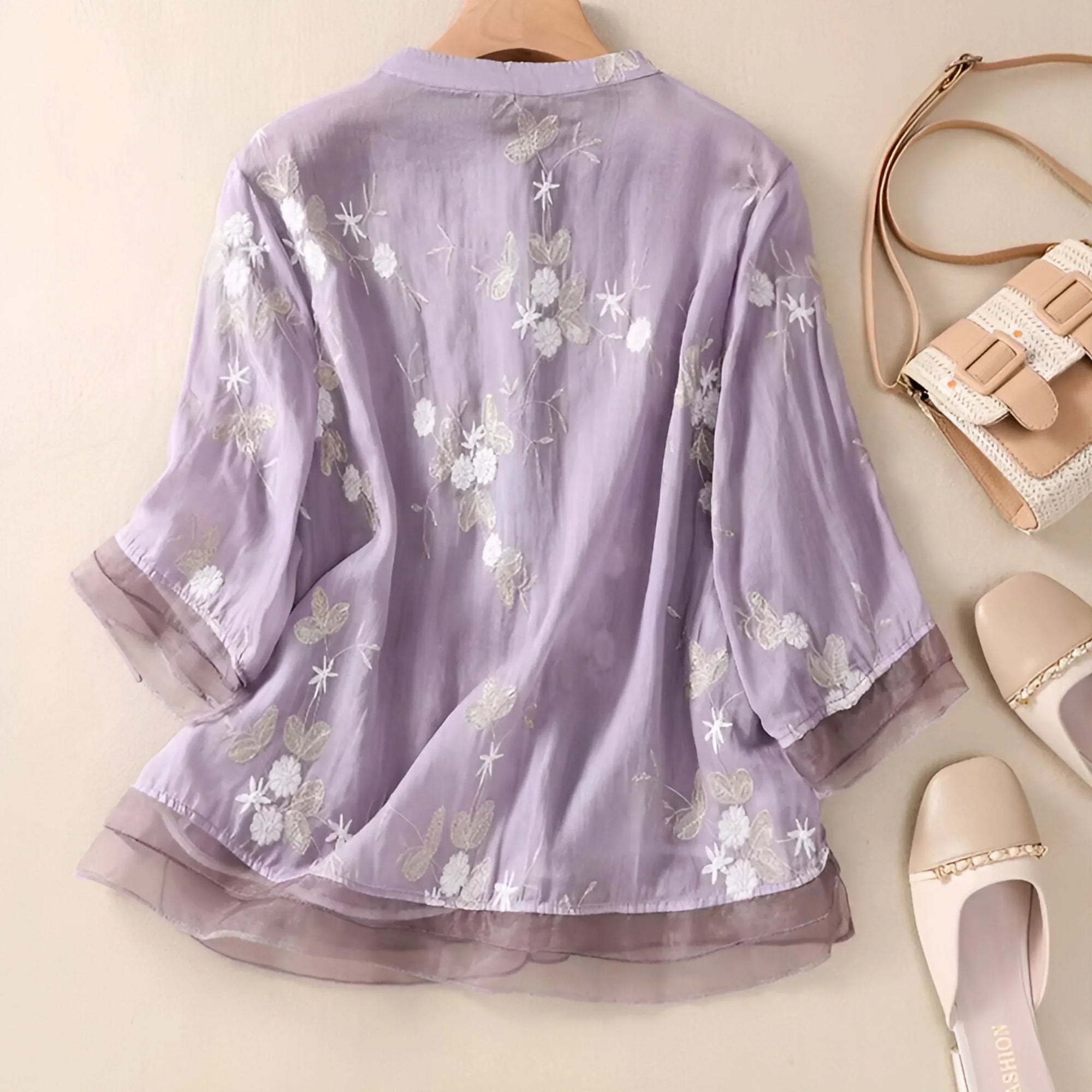 Classic Cotton Top with Intricate Embroidery