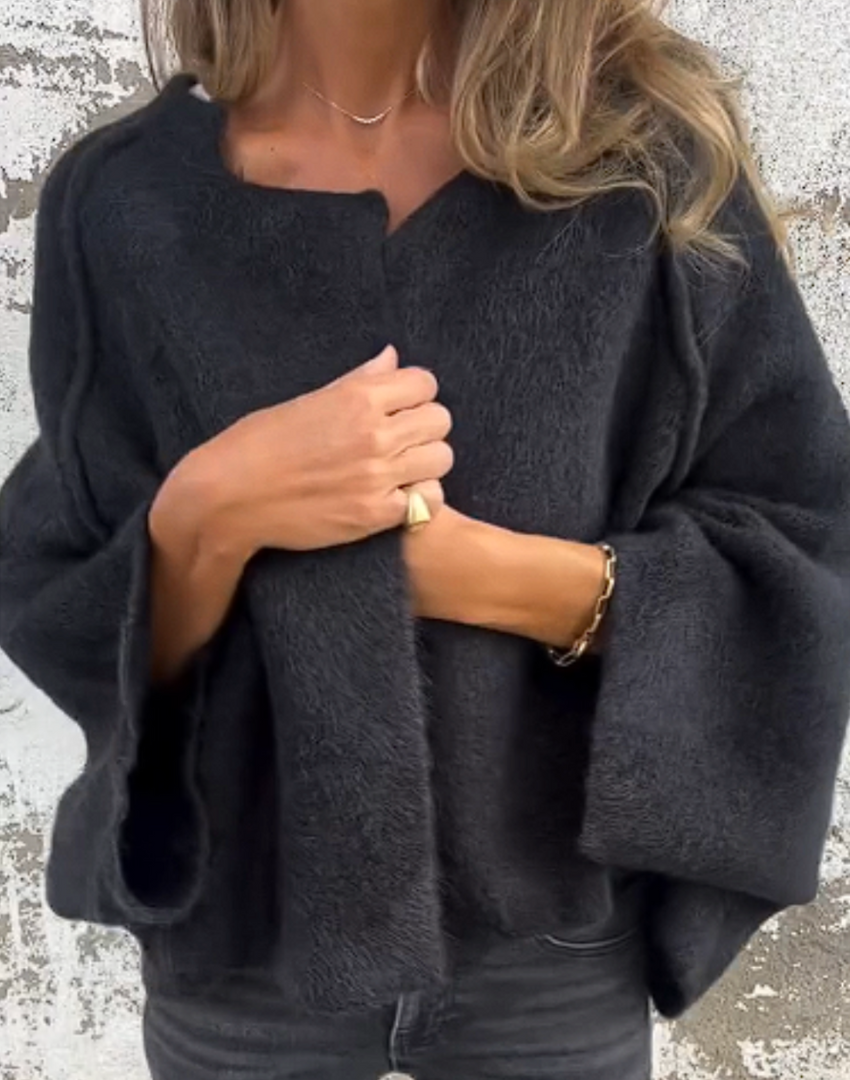 Neutral Draped Knit Top