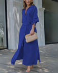 Deep V-Neck Flowy Maxi Dress